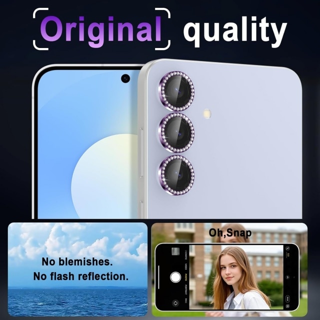 Set 4 folii protectie camera Galaxy S25, sticla 9H, aluminiu, transparent, ultra-subtire