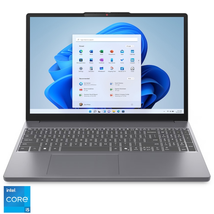 RESIGILAT: Laptop Lenovo IdeaPad Slim 3 15IRH10 cu procesor Intel® Core i5-13420H pana la 4.6GHz, 15.3" WUXGA, IPS, 16GB DDRR5 RAM, 512GB SSD, Intel® UHD Graphics, Windows® 11 Home, Luna Grey