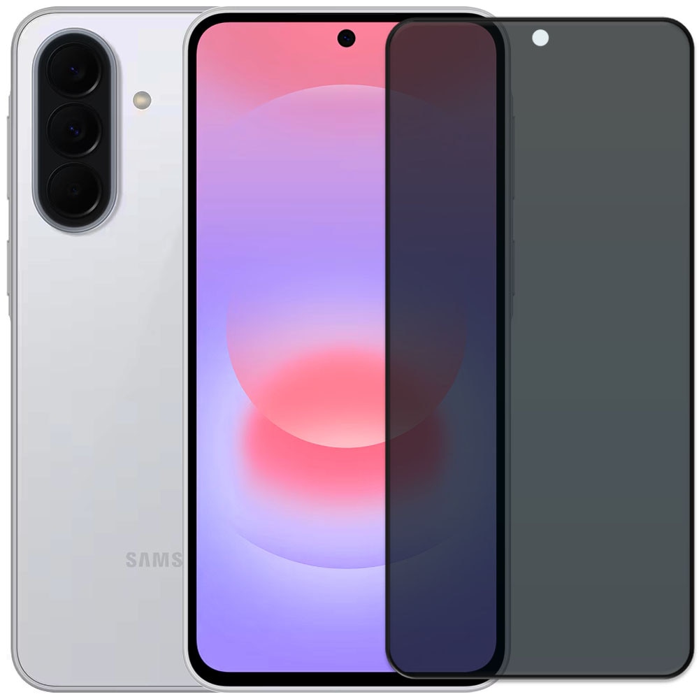 Folie din sticla securizata pentru Samsung Galaxy A37 5G, HAMSTERBOX Privacy Shield, Protectie completa ecran, Full face, Aplicare rapida, Case Friendly, Negru