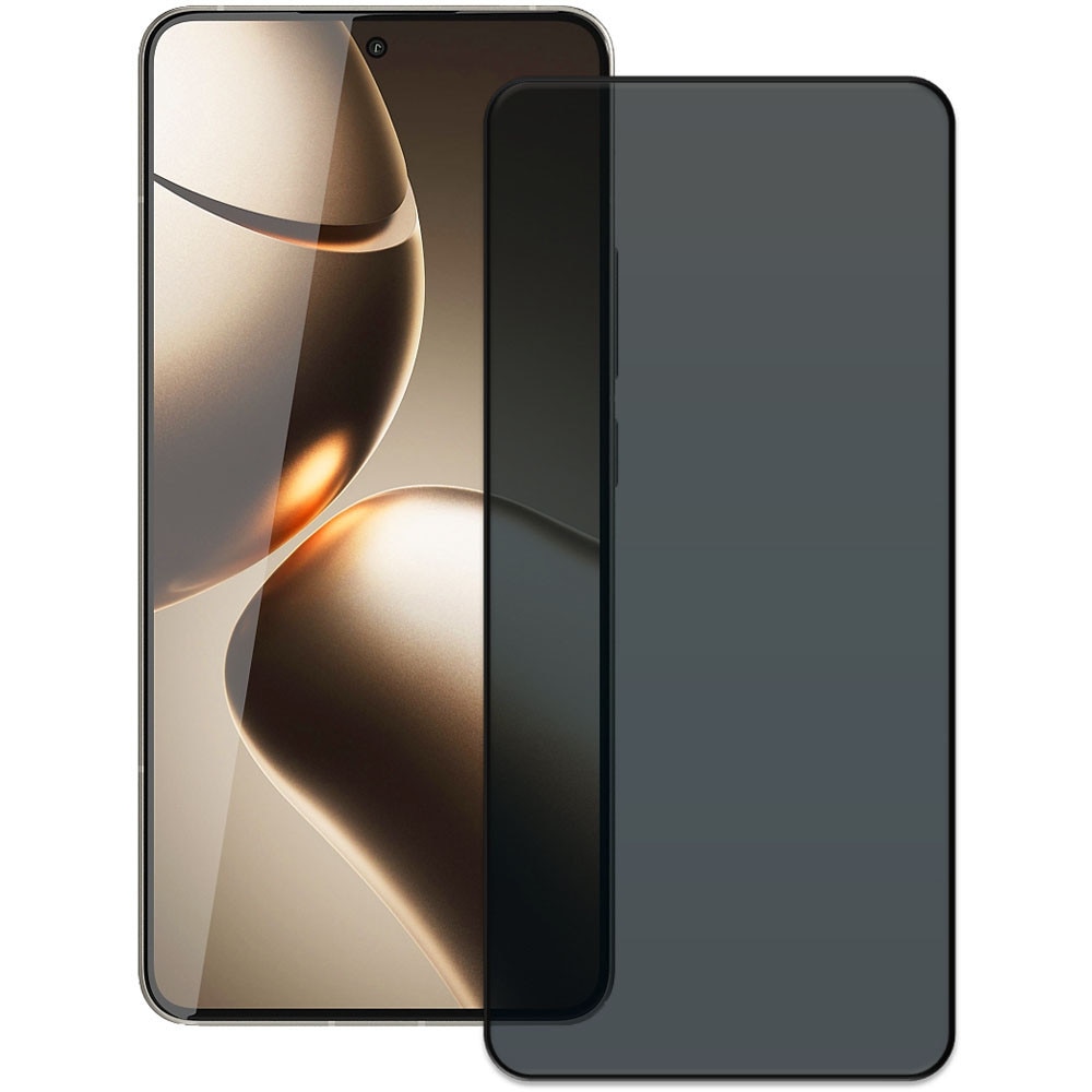 Folie din sticla securizata pentru Xiaomi 14T Pro, HAMSTERBOX Privacy Shield, Protectie completa ecran, Full face, Aplicare rapida, Case Friendly, Negru