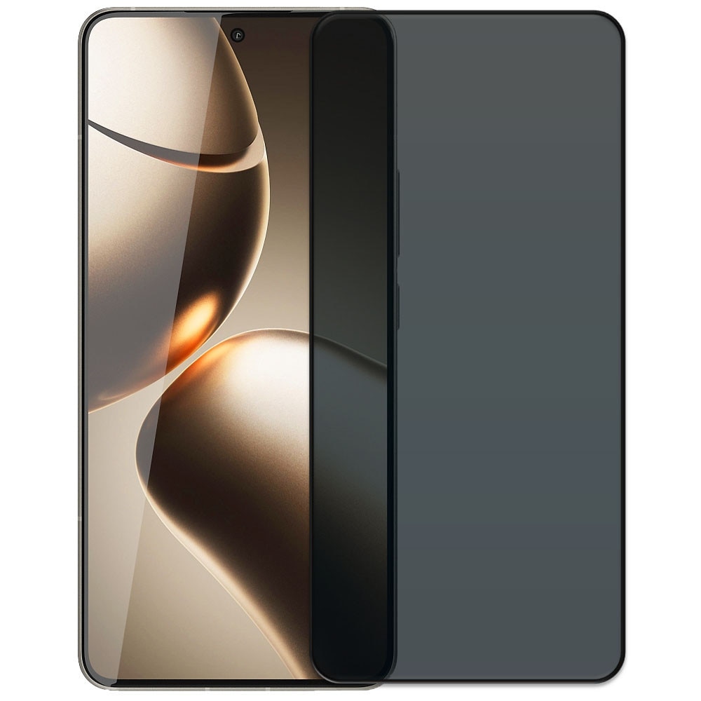 Folie din sticla securizata pentru Xiaomi 14T Pro, HAMSTERBOX Privacy Shield, Protectie completa ecran, Full face, Aplicare rapida, Case Friendly, Negru
