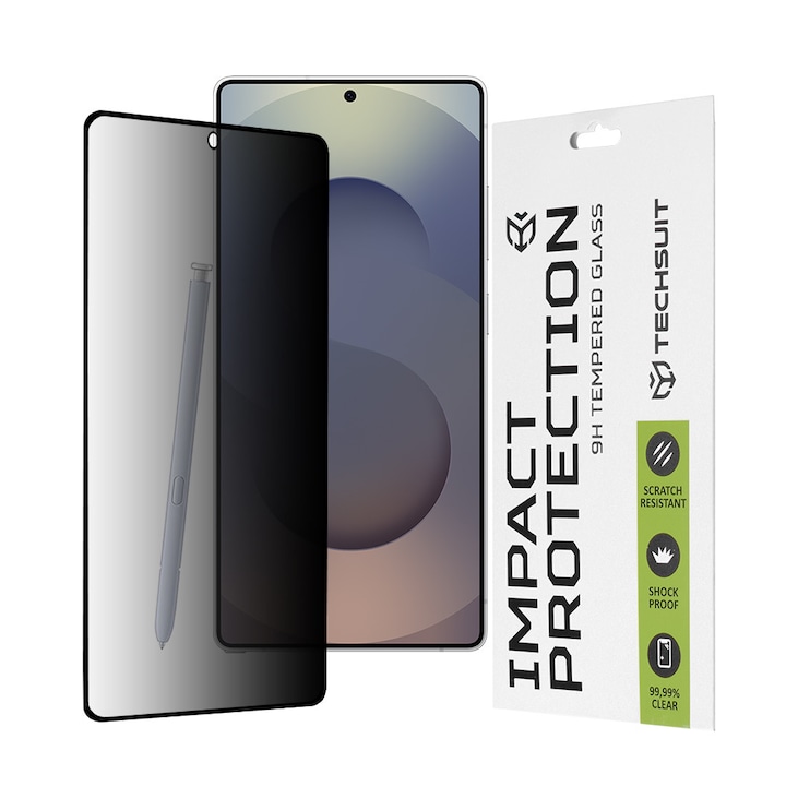 Folie sticla Samsung Galaxy S25 Ultra Techsuit 111D Privacy Full Glue, negru
