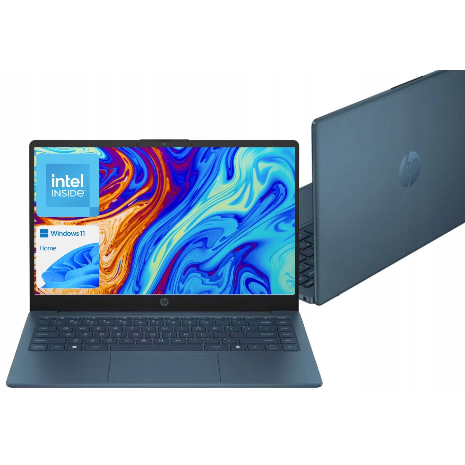 Laptop HP, 14 inchi, 8 GB, 256 GB UFS, Waterfall Blue, 32.34x2.79x21.5 cm