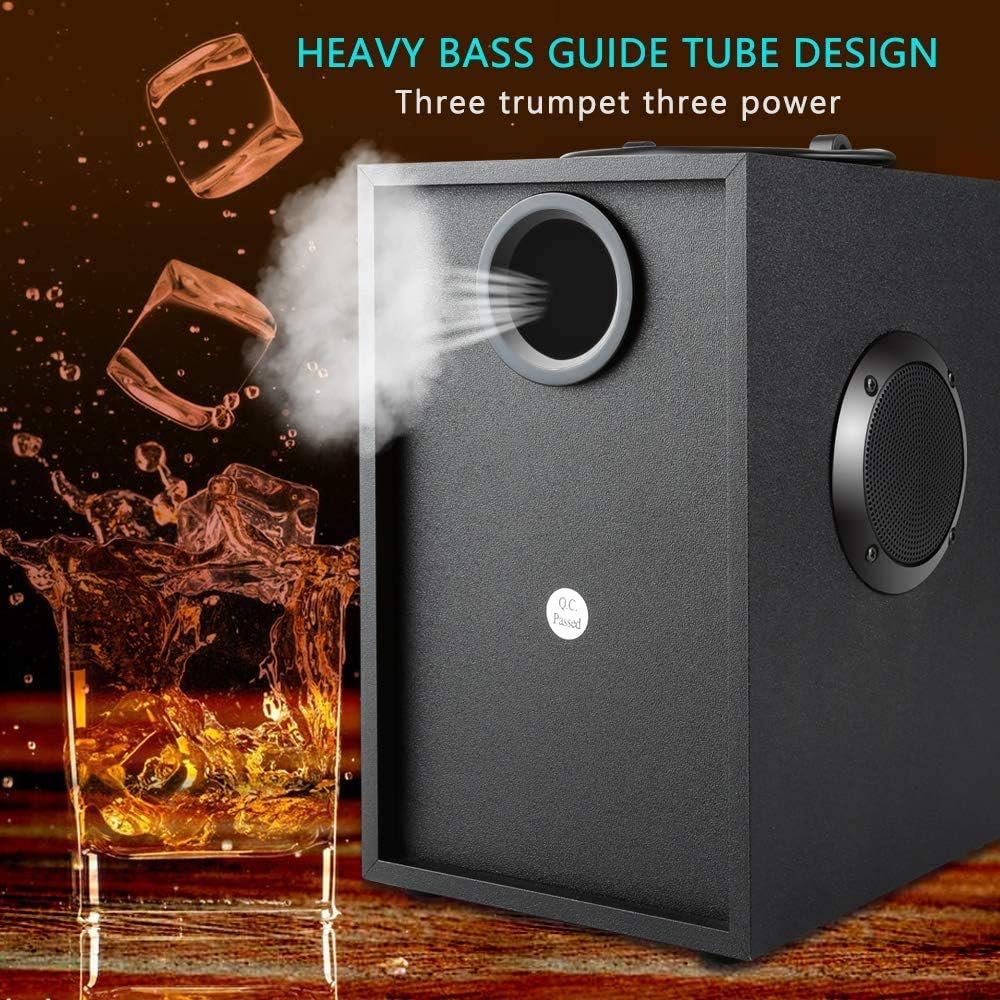 Boxa portabila Bluetooth cu subwoofer si sunet stereo, Boxa wireless cu bass puternic si telecomanda, Radio FM si suport card TF, pentru petreceri in aer liber si camping, negru