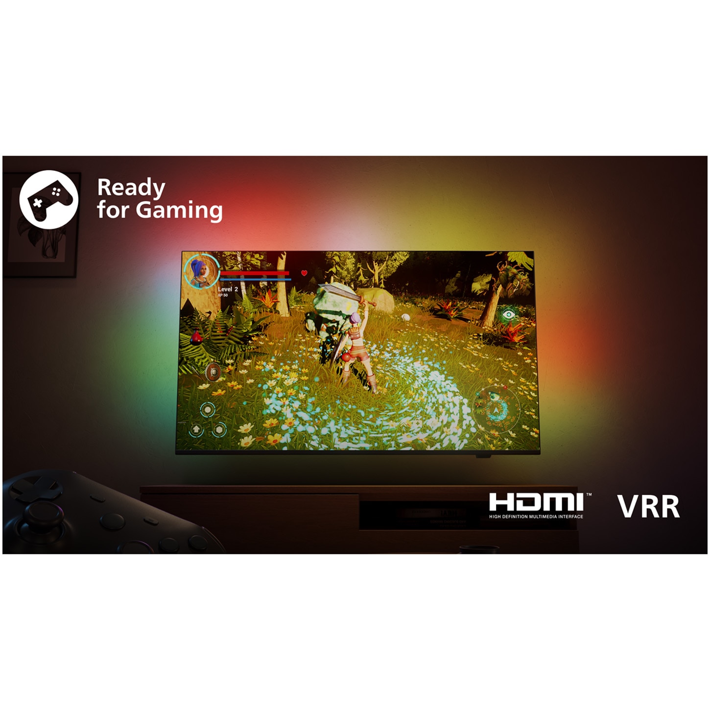 Televizor Philips AMBILIGHT tv QLED 85PUS8510, 215 cm, Smart TV, 4K Ultra HD, Clasa D