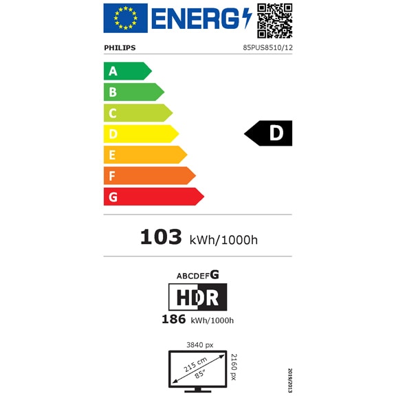 Televizor Philips AMBILIGHT tv QLED 85PUS8510, 215 cm, Smart TV, 4K Ultra HD, Clasa D