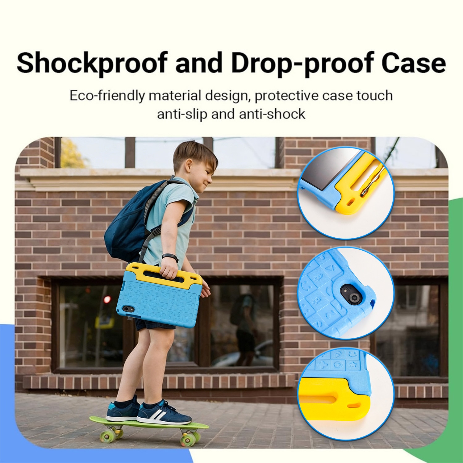Tableta de 10 inch, Tableta pentru copii, Sannuo®, Android 15, 8 GB RAM, 128 GB ROM, 5G Wi-Fi 6, Software pentru copii preinstalat, Procesor Octa-Core, Albastru, include husa de protectie