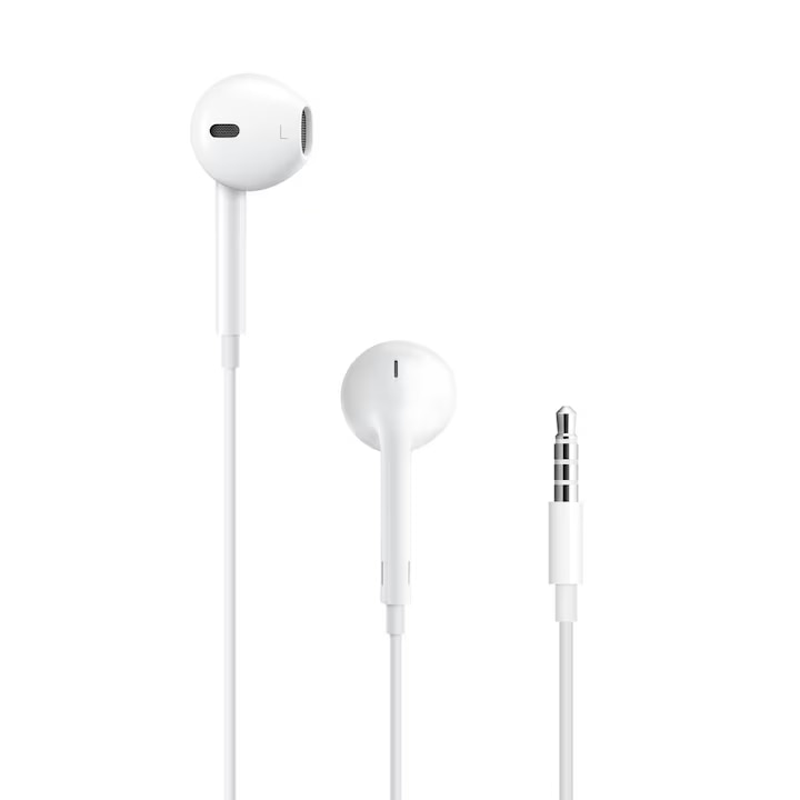 Casti cu Fir Premium cu Mufa Jack 3.5mm Bass Boost cu Sunet Clar si Volum Control pe Fir, Microfon Inclus compatibilitate Extinsa Samsung, Apple, Xiaomi, Huawei, Oppo, Alb Blister