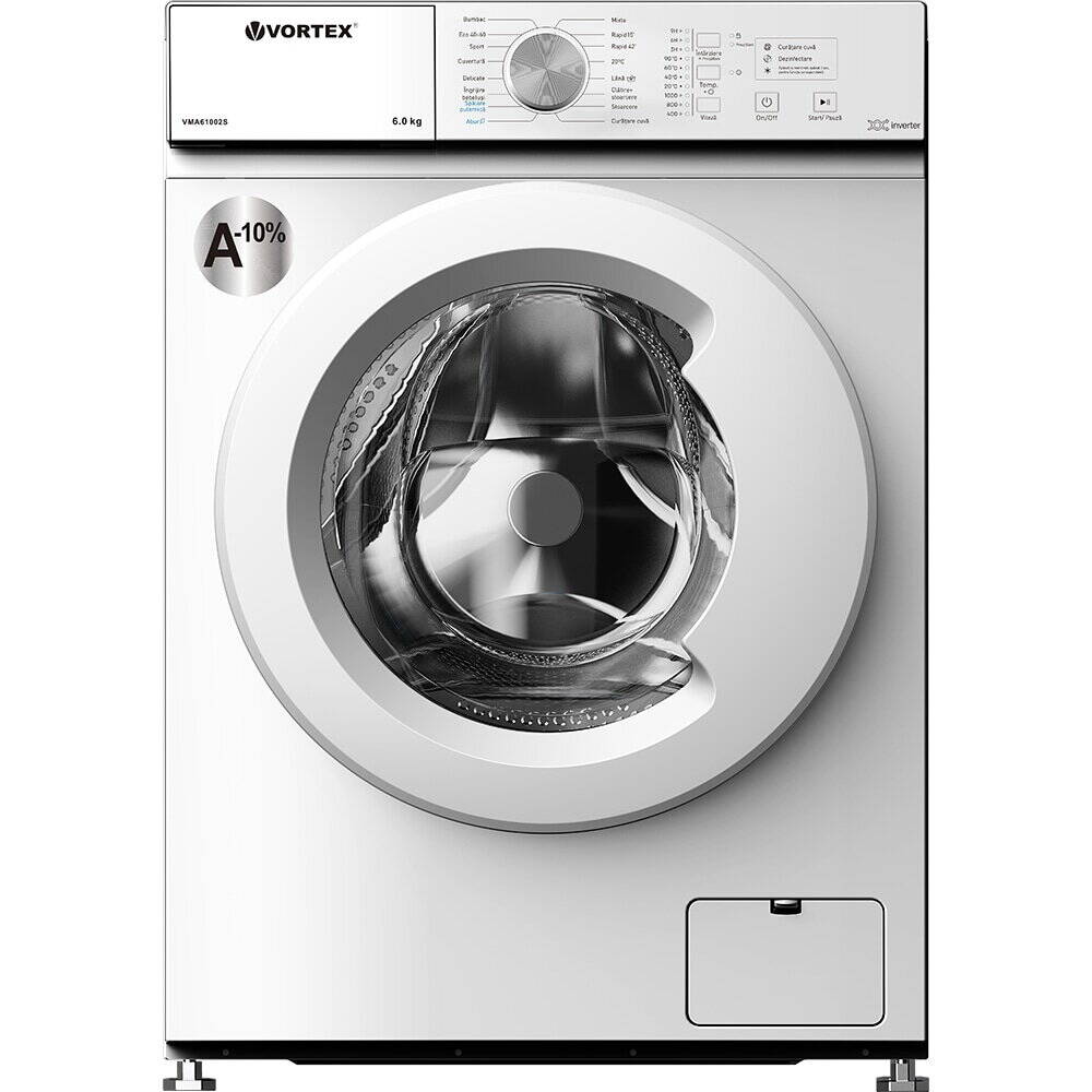 Masina de Spalat Rufe Frontala Vortex VMA61002S Slim 6KG 1000RPM 16 Programe Steam Clasa A Alb