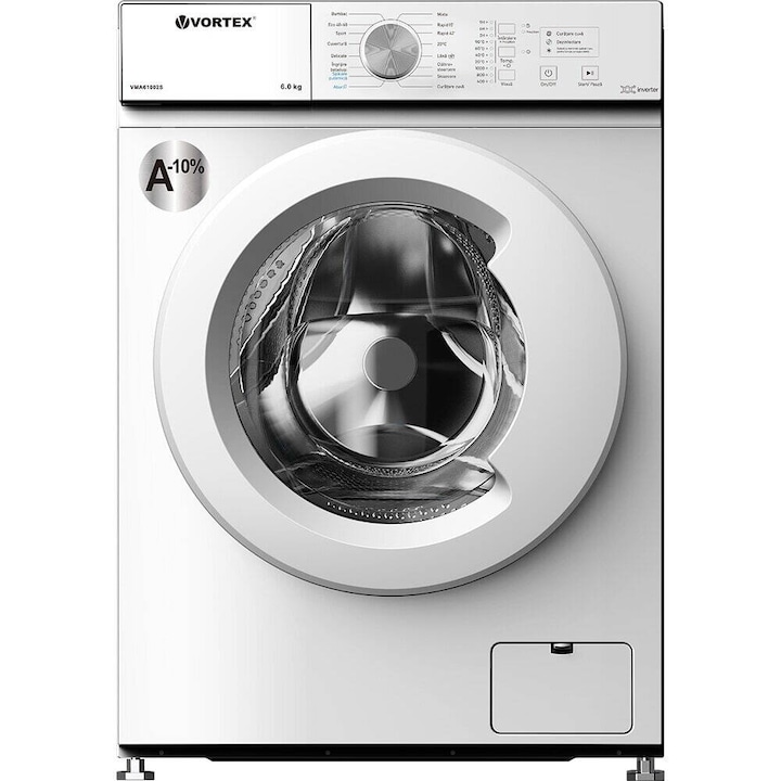 Masina de Spalat Rufe Frontala Vortex VMA61002S Slim 6KG 1000RPM 16 Programe Steam Clasa A Alb