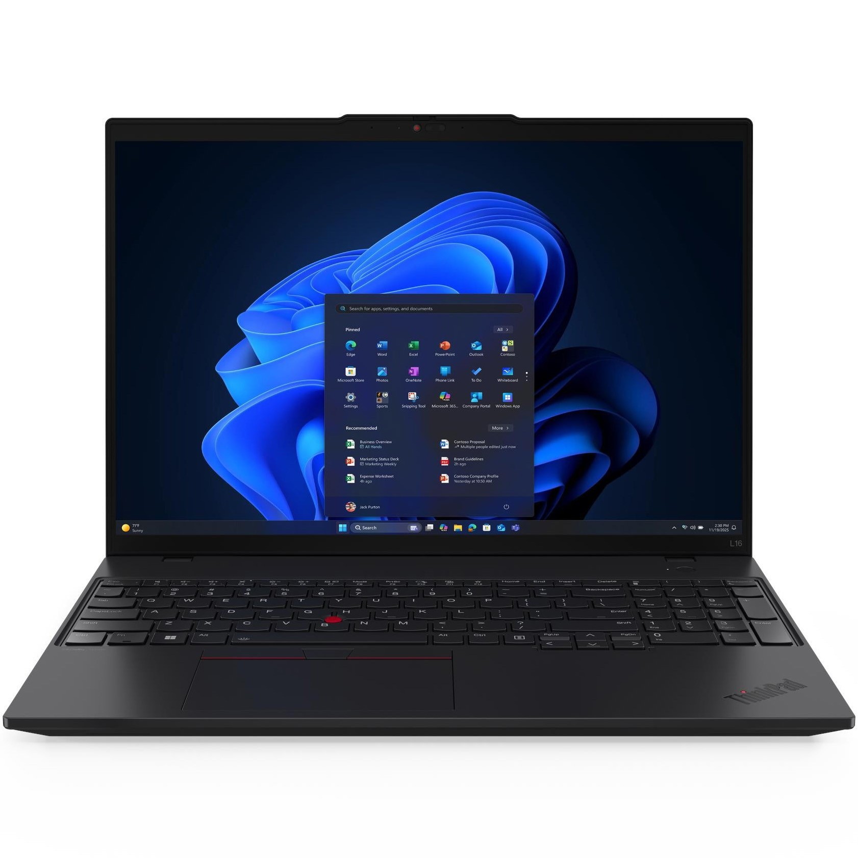 Laptop Lenovo ThinkPad L16 Gen 2 cu procesor Intel® Core Ultra 5 225U pana la 4.8GHz, 16" WUXGA , IPS, 32GB DDR5 RAM, 1TB SSD, Intel® Graphics, Windows® 11 Pro, Black, 3y on-site Premium Care