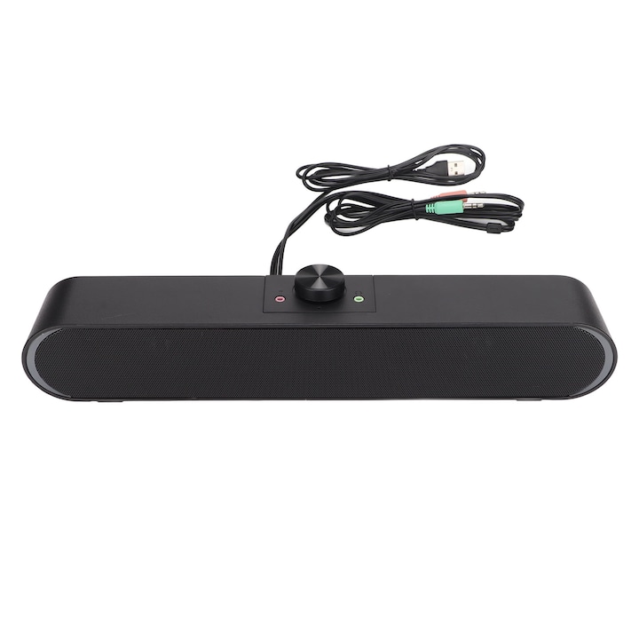 Bara de sunet Fokelyi cu subwoofer, USB, volum ajustabil, 30Hz-15KHz, 120dB, pentru laptopuri și smartphone-uri
