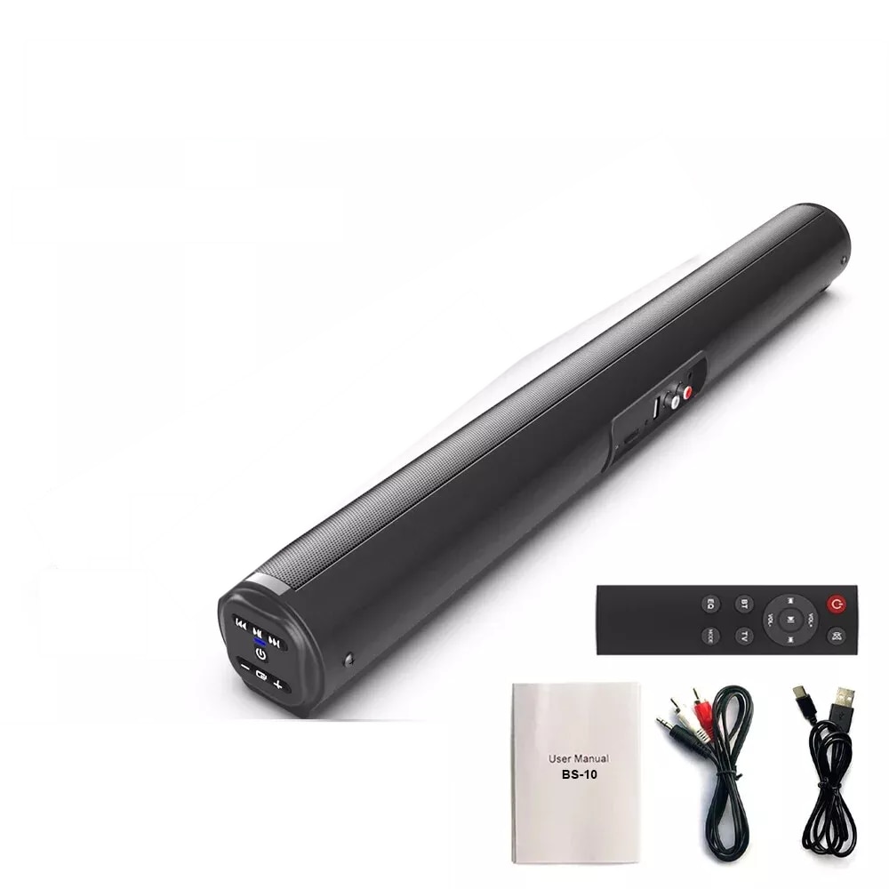Bara de sunet surround fara fir, Fokelyi, cu subwoofer, pentru home theater, negru