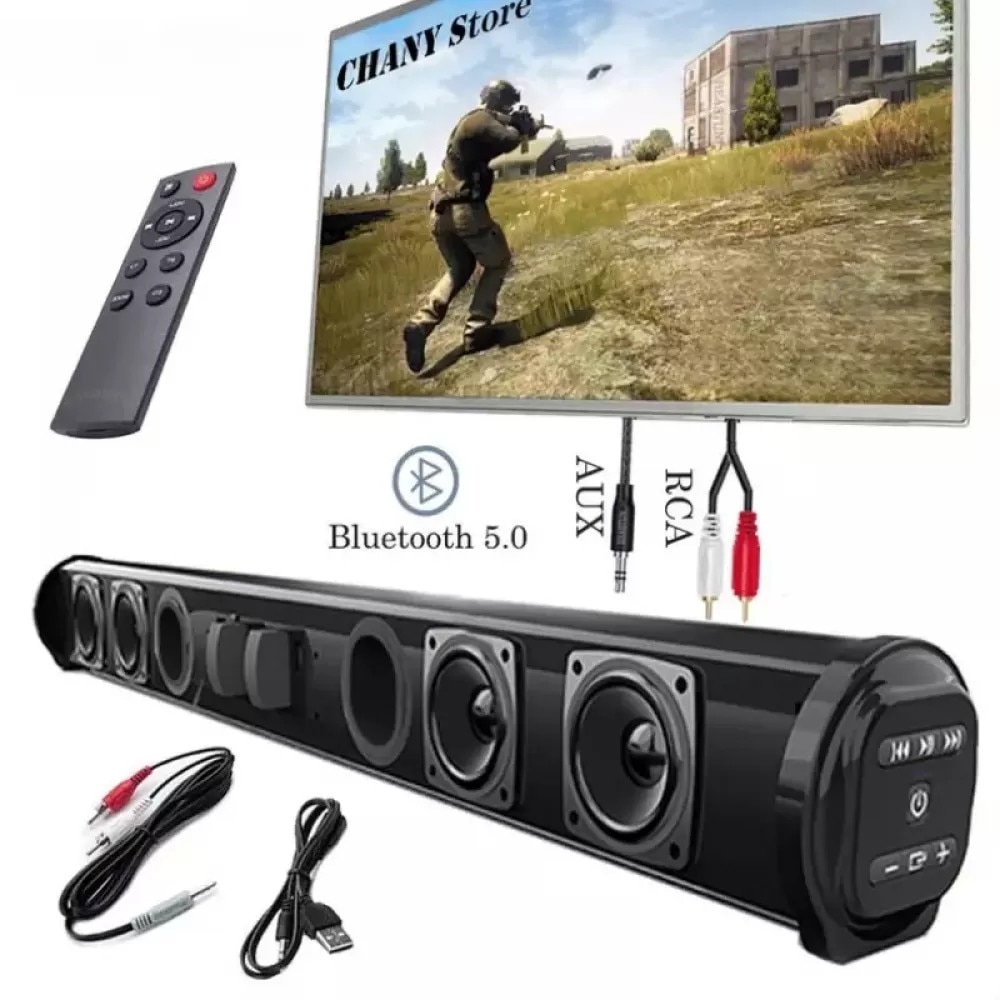Bara de sunet surround fara fir, Fokelyi, cu subwoofer, pentru home theater, negru