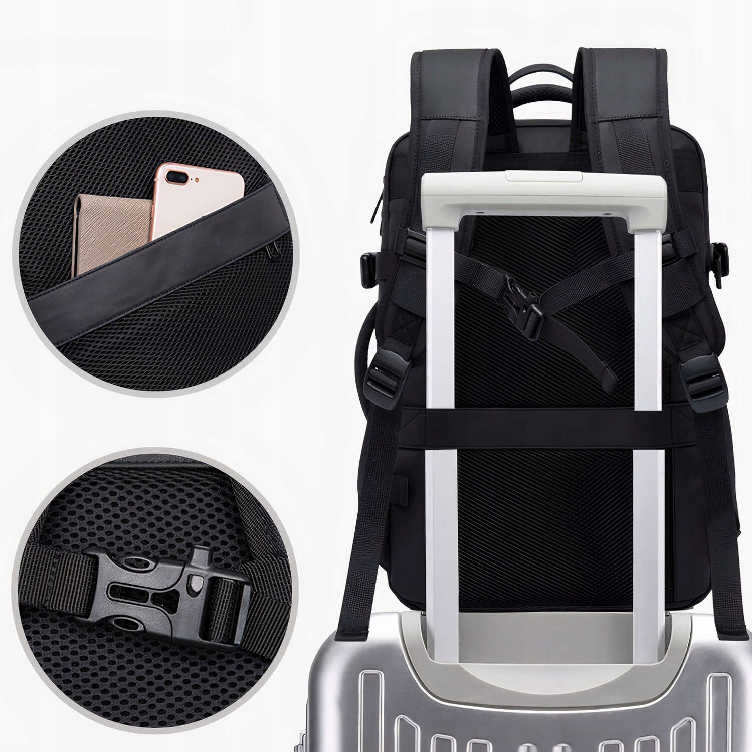 Rucsac calatorie Ruhhy, waterproof, 45L, 40x20x25cm, pentru laptop 17,3"