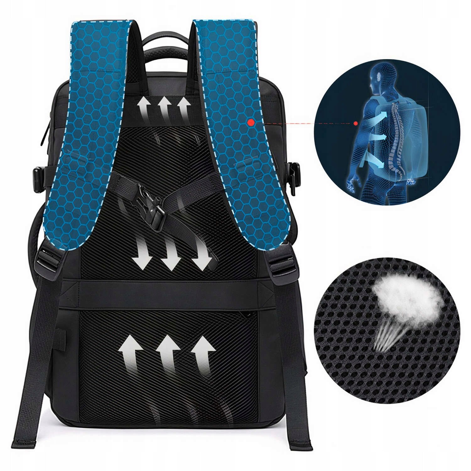 Rucsac calatorie Ruhhy, waterproof, 45L, 40x20x25cm, pentru laptop 17,3"