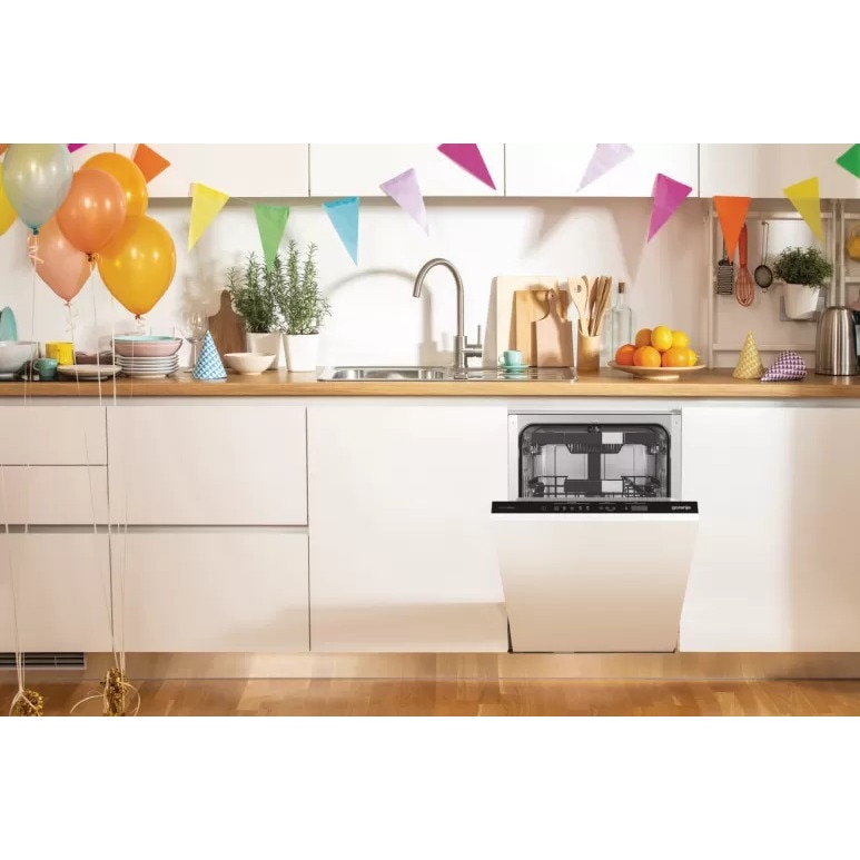 Mașină de spălat vase incorporabilă Gorenje GV583B10AD, 10 seturi, 45 cm, Clasa energetică B, Alb