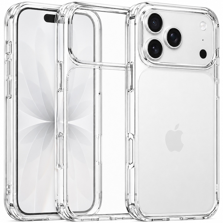 Husa pentru iPhone 17 Pro, Transparenta Crystal Clear, Protectie Militara Antisoc, Rezistenta la Ingalbenire, Bumper Ranforsat