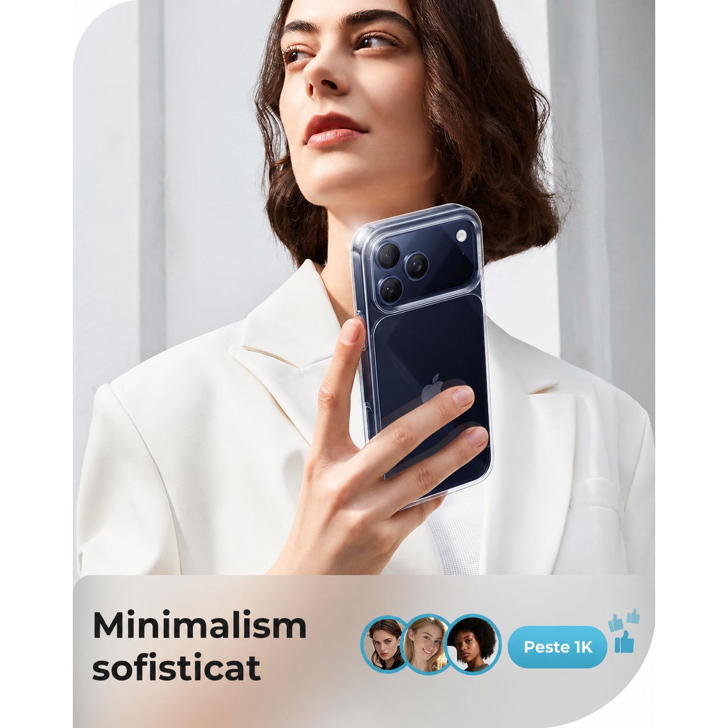 Husa pentru iPhone 17 Pro, Transparenta Crystal Clear, Protectie Militara Antisoc, Rezistenta la Ingalbenire, Bumper Ranforsat