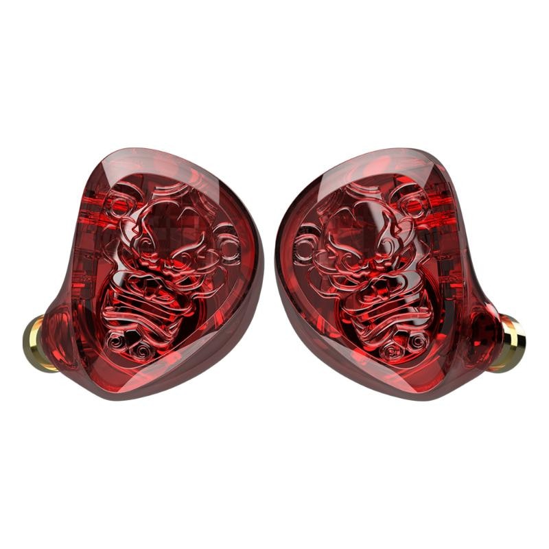 Casti TANGZU Wan'er S.G II Red Lion, Monitor, Gaming IEM, HiFi, Versiune Bass edition de 10mm Dinamic Driver, Cablu Premium detasabil, Cu Microfon HD, Rosu Cristal