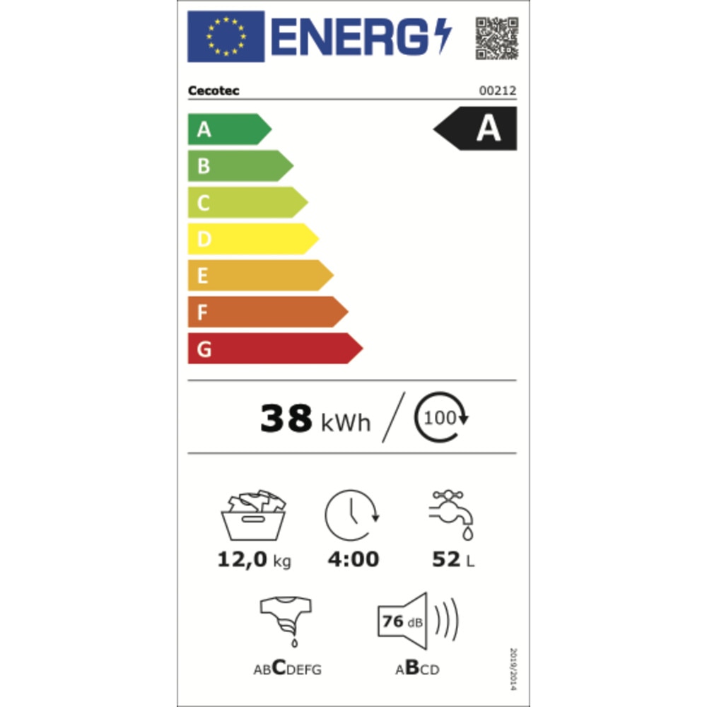 Masina de spalat rufe smart Cecotec, Bolero DressCode Autodose Direct Drive, clasa A, capacitate spalare 12 kg, motor Direct Drive Inverter, functie Auto-Dose, 14 programe prestabilite, Drum Clean Plus, program Smart Wash, Steam Max, Sanitise, titan