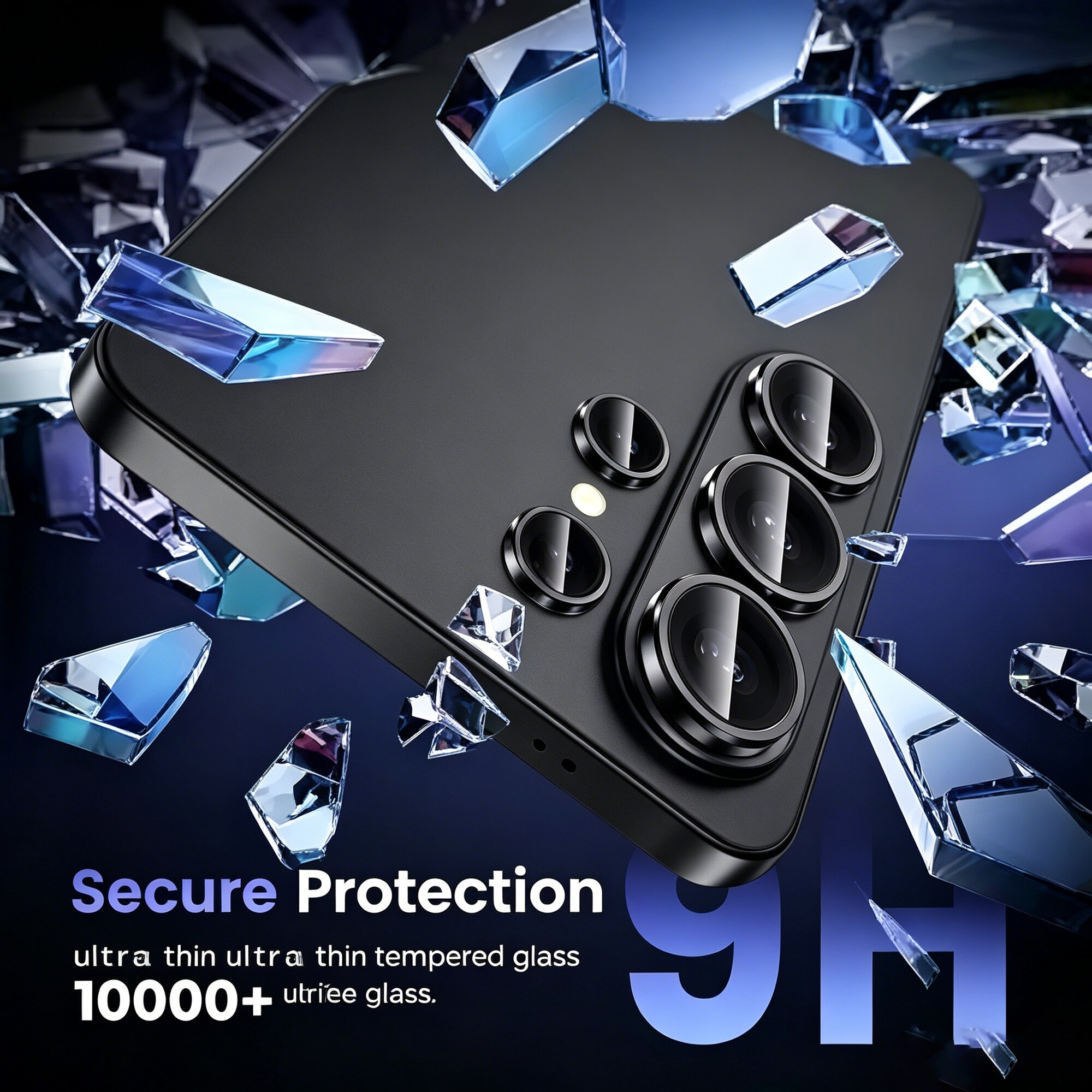 Protectie lentila camerei din sticla securizata 9H, 1 bucata, rama metalica neagra, transparenta HD, rezistenta la zgarieturi, compatibil Samsung Galaxy S26 Ultra 5G