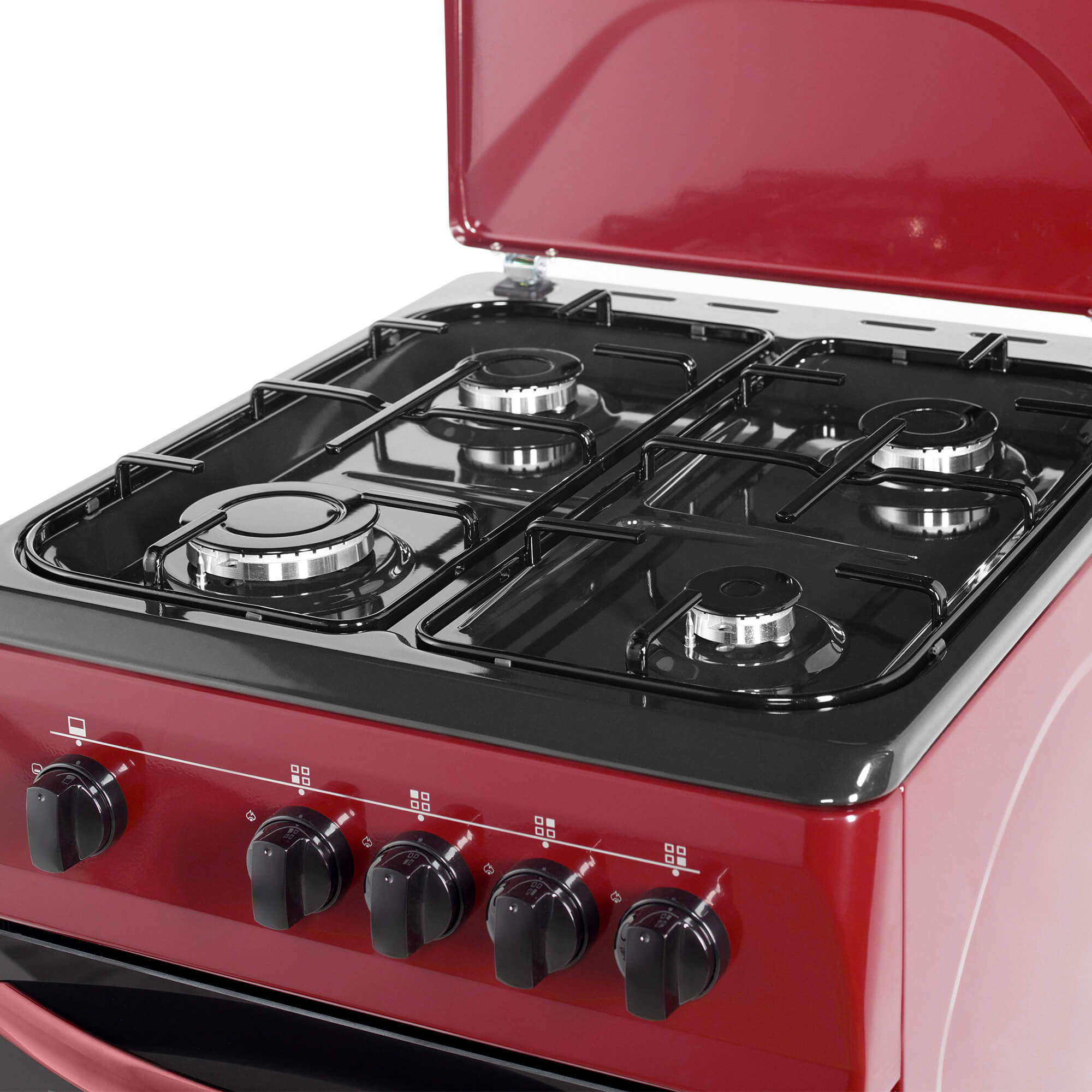 Aragaz NobeLTek NLT 1065BD/G1, Gaz, 50 cm, Rosu Bordeaux
