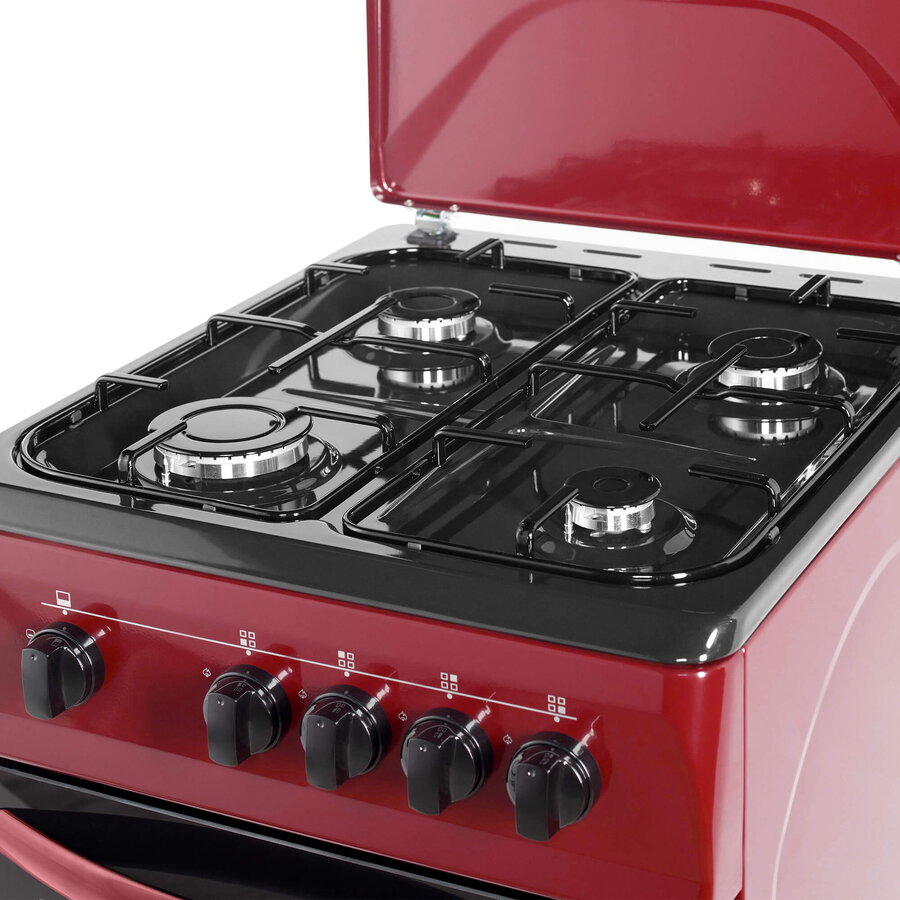 Aragaz NobeLTek NLT 1065BD/G1, Gaz, 50 cm, Rosu Bordeaux
