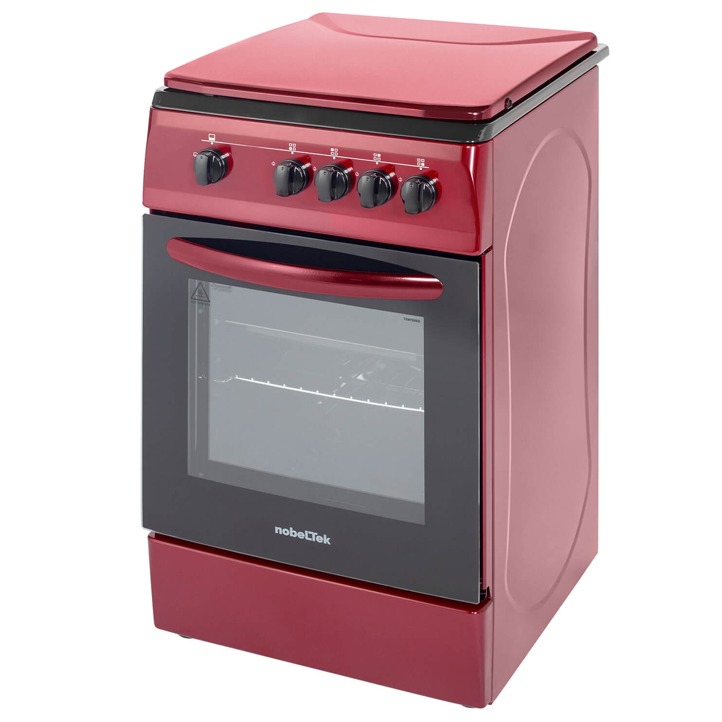 Aragaz NobeLTek NLT 1065BD/G1, Gaz, 50 cm, Rosu Bordeaux