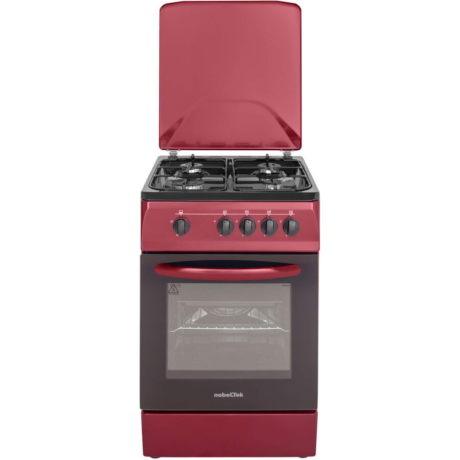 Aragaz NobeLTek NLT 1065BD/G1, Gaz, 50 cm, Rosu Bordeaux