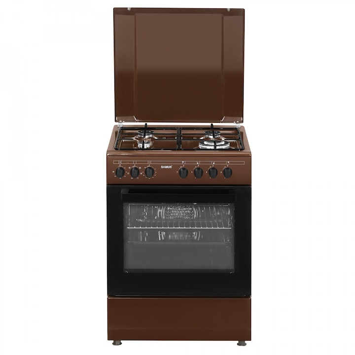 Aragaz pe gaz 4 zone cuptor electric SM662AENS BROWN Maro