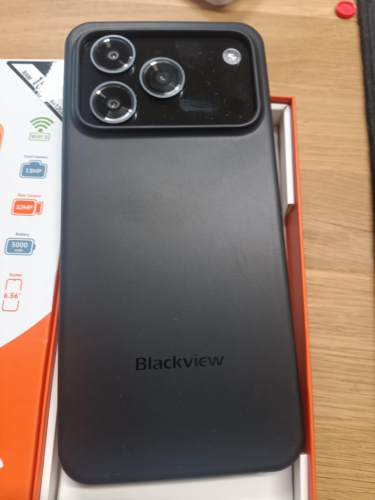 Telefon mobil Blackview Wave 7C, Android 16, 16GB+128GB（2TB TF),6.56"HD+ IPS, 32MP+13MP, Unisoc Tiger T310,5000mAh/IP54/WiFi 5G/Face ID/2 SIM, Albastru