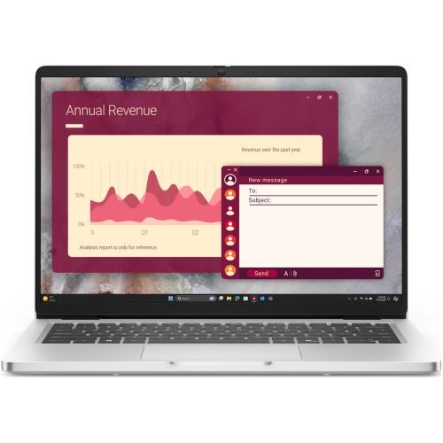 Laptop Dell Pro 14 PC14250, 14 inch 1920 x 1200, Intel 235U 12 C / 14 T, 2.0 GHz - 4.9 GHz, 12 MB cache, 16 GB DDR5, 512 GB SSD, Intel Graphics, Windows 11 Pro