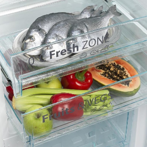 Combina frigorifica Snaige RF56NG-P5CBNF0, Compresor inverter, No Frost, Clasa F, 290 l, H 190 cm, Inox