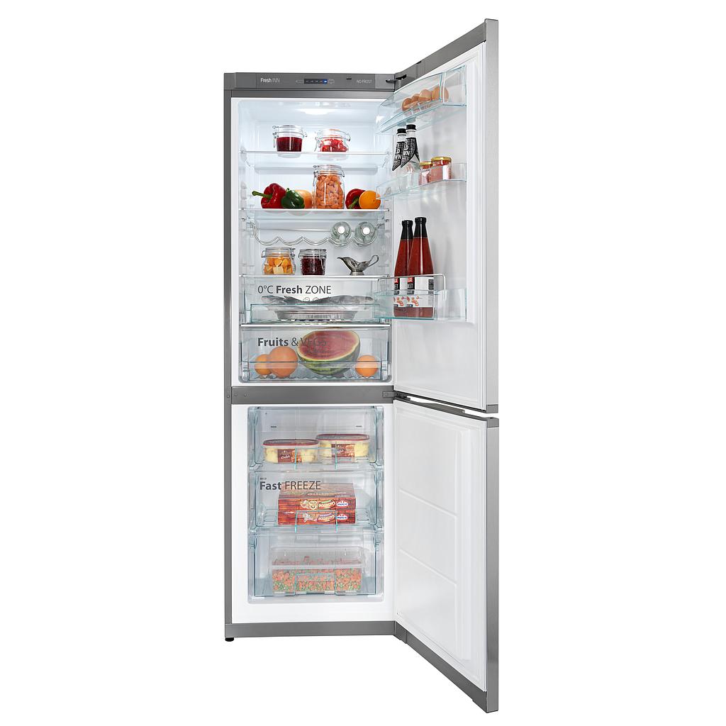 Combina frigorifica Snaige RF56NG-P5CBNF0, Compresor inverter, No Frost, Clasa F, 290 l, H 190 cm, Inox