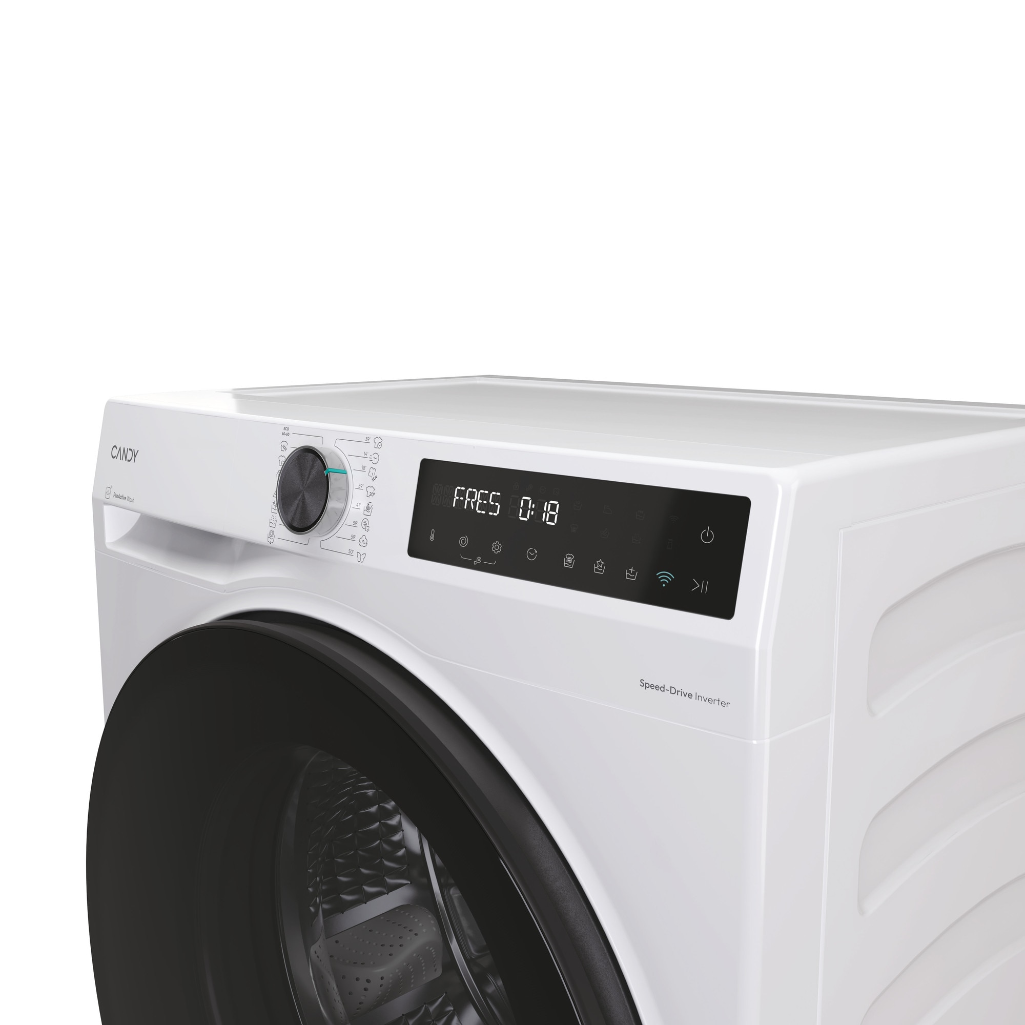 Masina de spalat rufe Slim CANDY BP 49SBL8-S, clasa energetica A-20%, 9 kg, 1400 rpm, Motor Inverter, ProActive Wash, conectivitate WiFi/ hOn app, XL Soft Drum, Clean Shield, alba