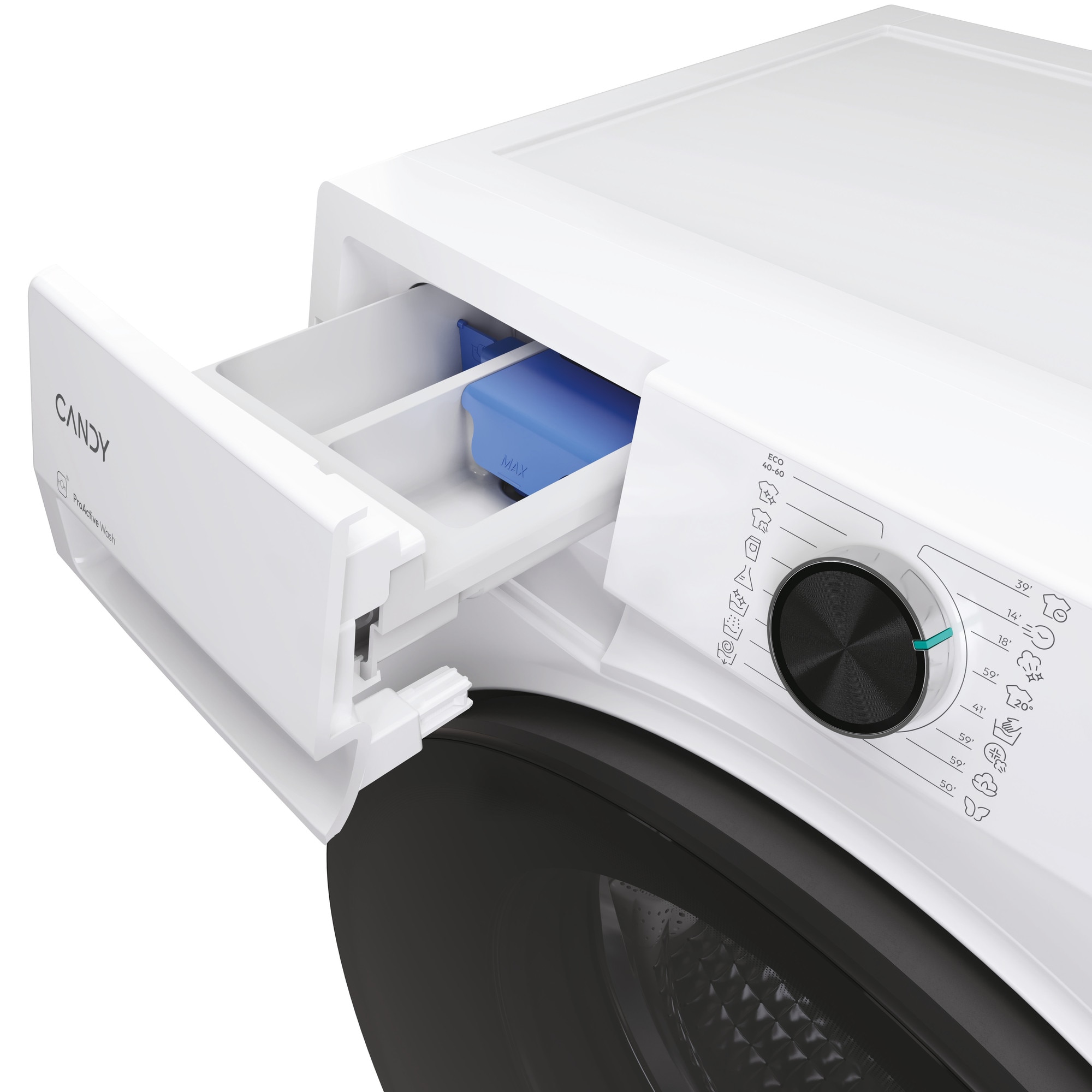 Masina de spalat rufe Slim CANDY BP 49SBL8-S, clasa energetica A-20%, 9 kg, 1400 rpm, Motor Inverter, ProActive Wash, conectivitate WiFi/ hOn app, XL Soft Drum, Clean Shield, alba
