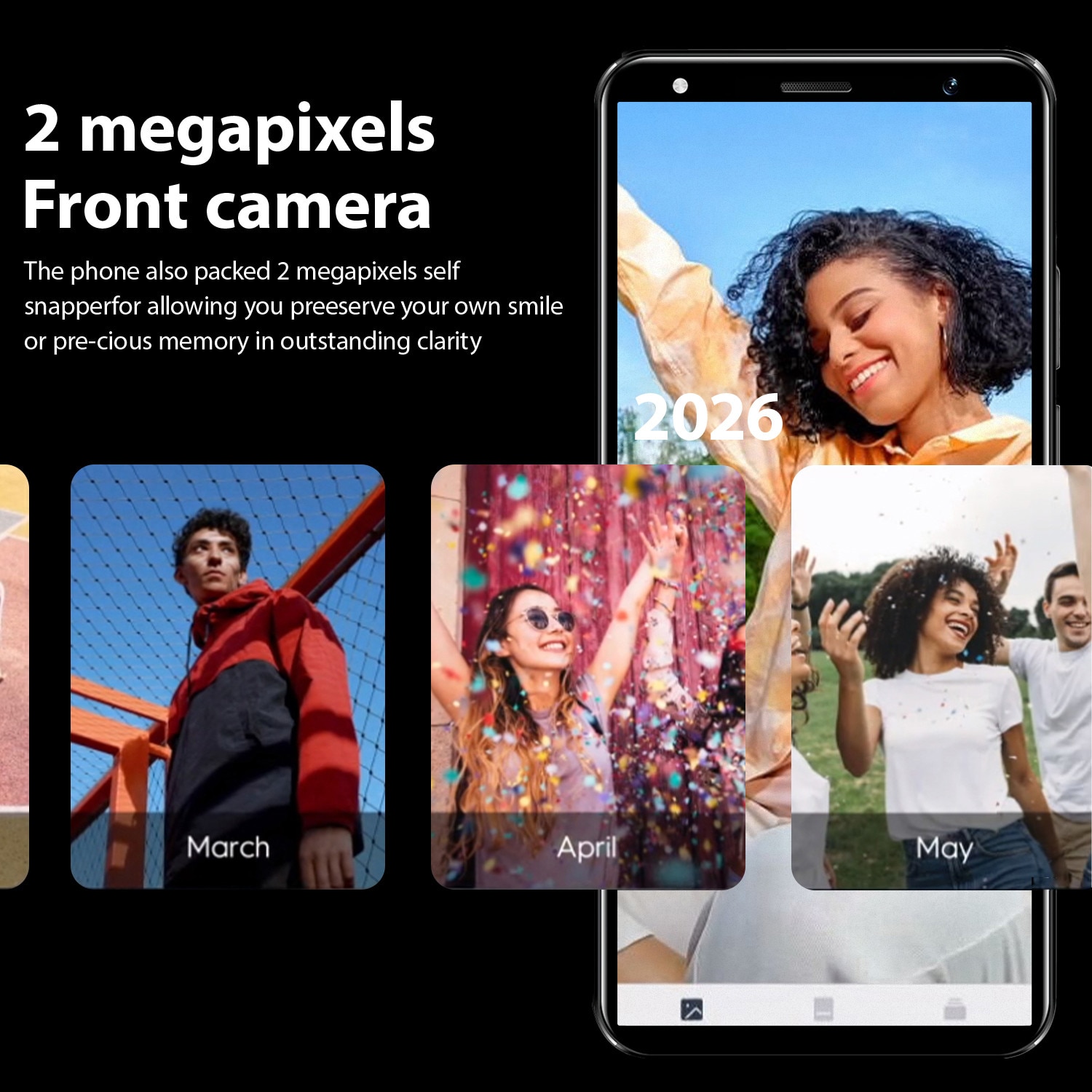 Telefon mobil 5.0 inch, 2GB RAM 16GB ROM, Android 8.1, Dual SIM, Negru