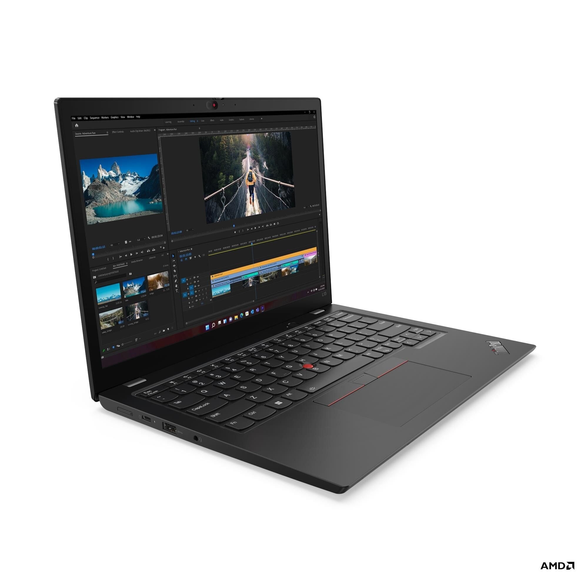 Laptop Lenovo ThinkPad L13 21FN0007IX, 13.3 inch 1920 x 1200, AMD Ryzen 5 7530U 6 C / 12 T, 2.0 GHz - 4.5 GHz, 3 MB 16 MB cache, 16 GB DDR4, 512 GB SSD, AMD Radeon Graphics, Windows 11 Pro, Negru
