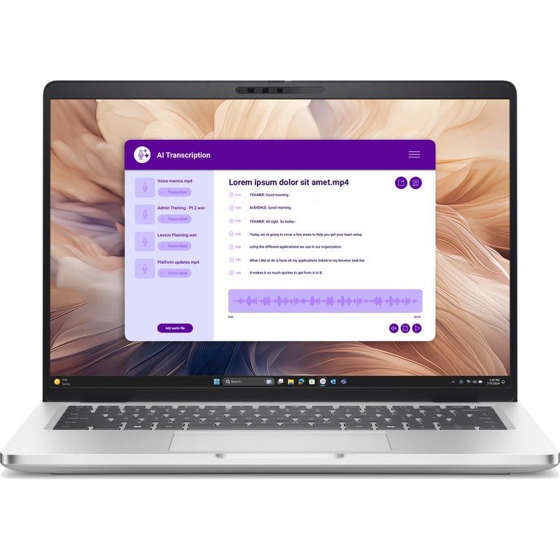 Laptop Dell Pro 14 Plus, 14 inch 1920 x 1200, Intel 266V 8 C / 8 T, 2.2 GHz - 5.0 GHz, 12 MB cache, 16 GB LPDDR5X, 512 GB SSD, Intel Arc Graphics, Windows 11 Pro