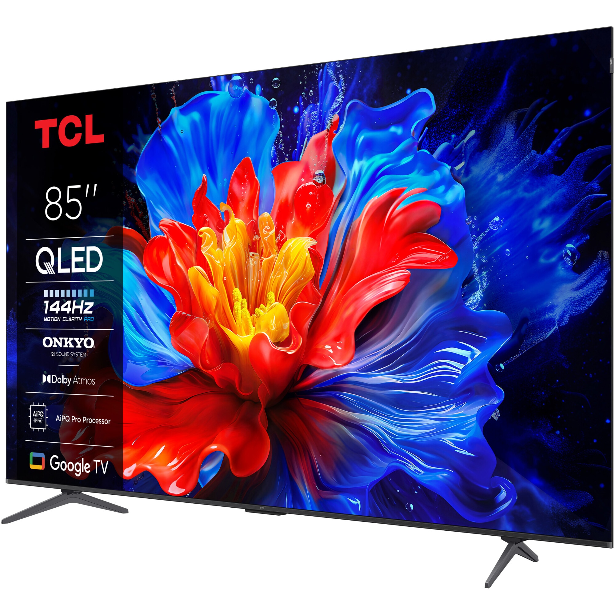 Televizor TCL QLED 85P8K, 214 cm, Smart Google TV, 4K Ultra HD, 100Hz, Clasa F