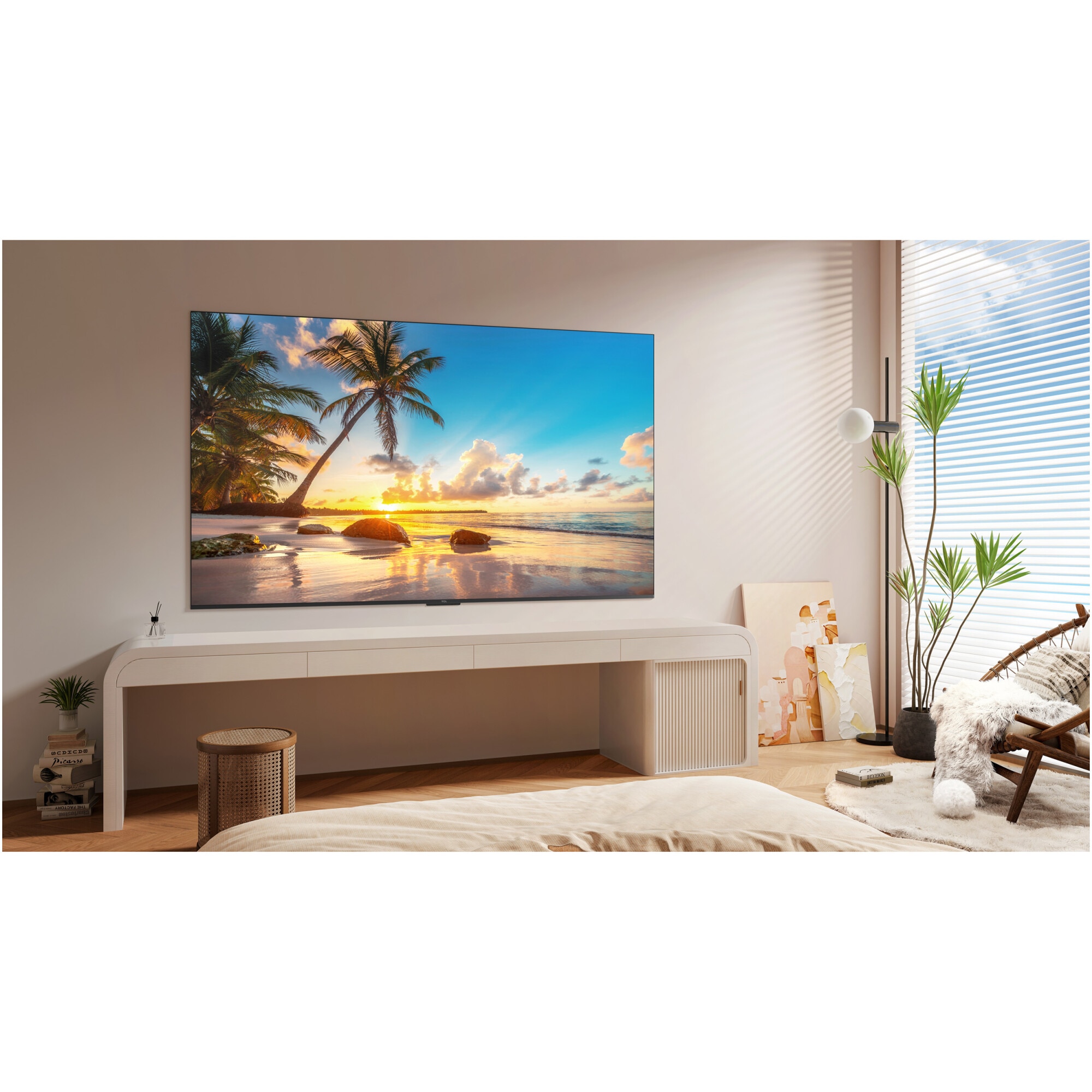 Televizor TCL QLED 85P8K, 214 cm, Smart Google TV, 4K Ultra HD, 100Hz, Clasa F