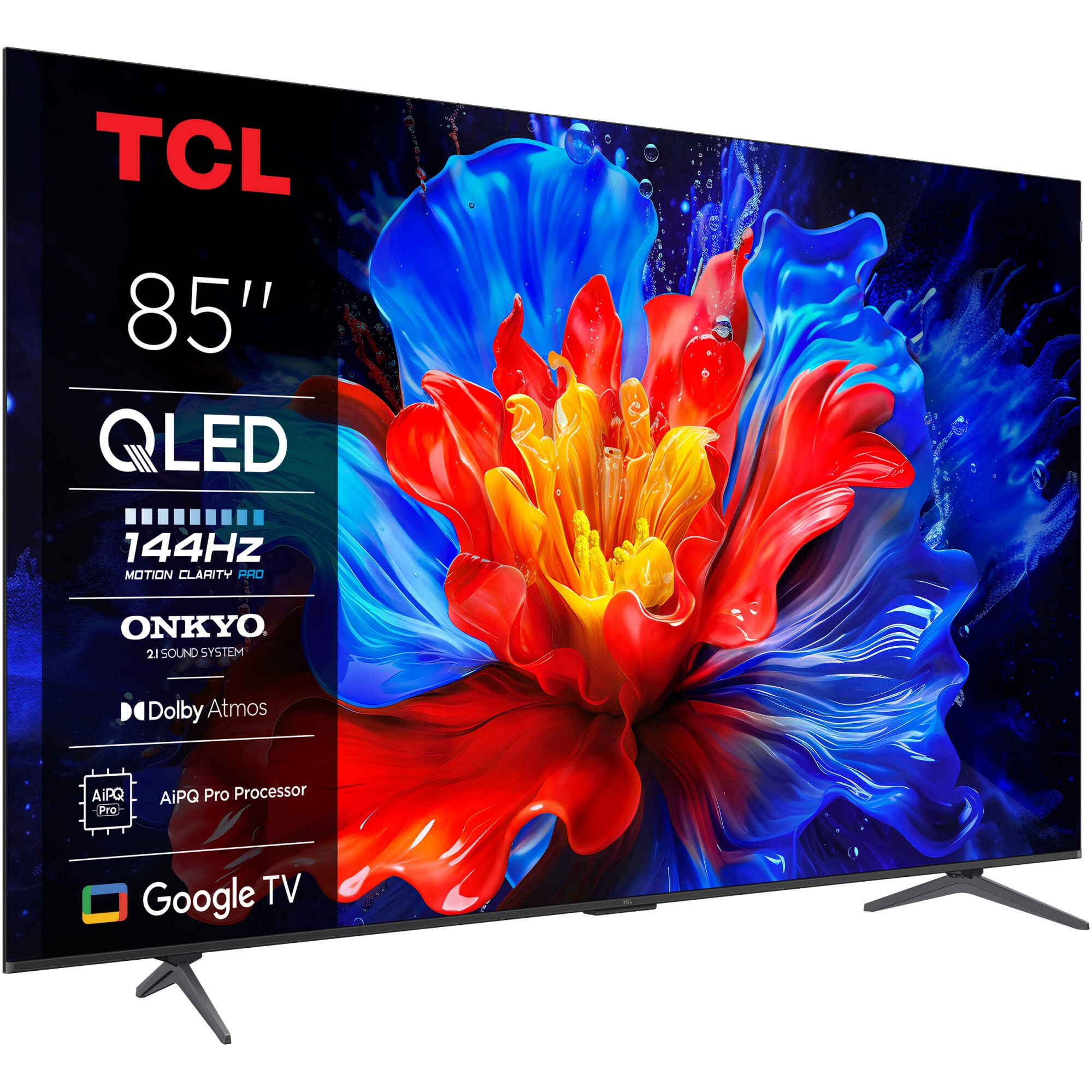 Televizor TCL QLED 85P8K, 214 cm, Smart Google TV, 4K Ultra HD, 100Hz, Clasa F