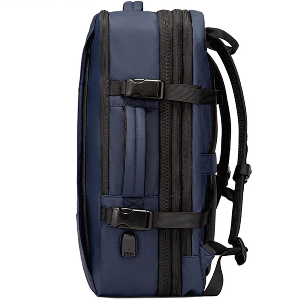 Rucsac calatorii, laptop 15.6 inch, extensibil, rezistent la stropi de apa, multifunctional, buzunar antifurt, sistem fixare pe valiza, port USB, BANGE, BG1908SNY, Albastru