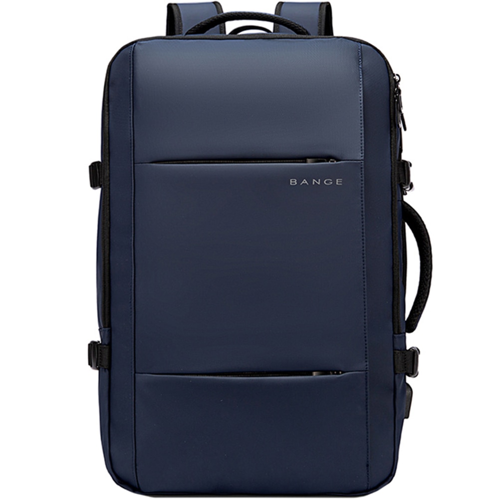 Rucsac calatorii, laptop 15.6 inch, extensibil, rezistent la stropi de apa, multifunctional, buzunar antifurt, sistem fixare pe valiza, port USB, BANGE, BG1908SNY, Albastru