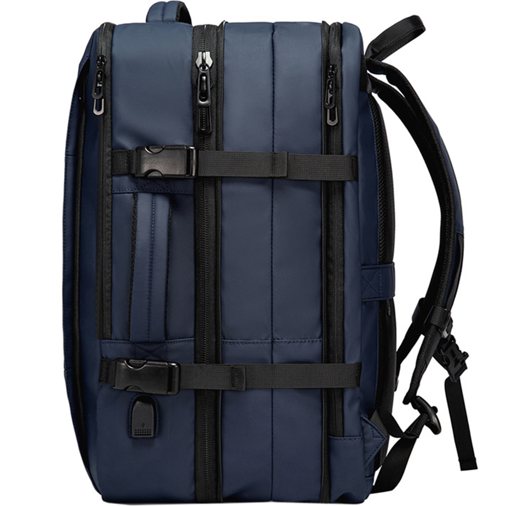 Rucsac calatorii, laptop 15.6 inch, extensibil, rezistent la stropi de apa, multifunctional, buzunar antifurt, sistem fixare pe valiza, port USB, BANGE, BG1908SNY, Albastru