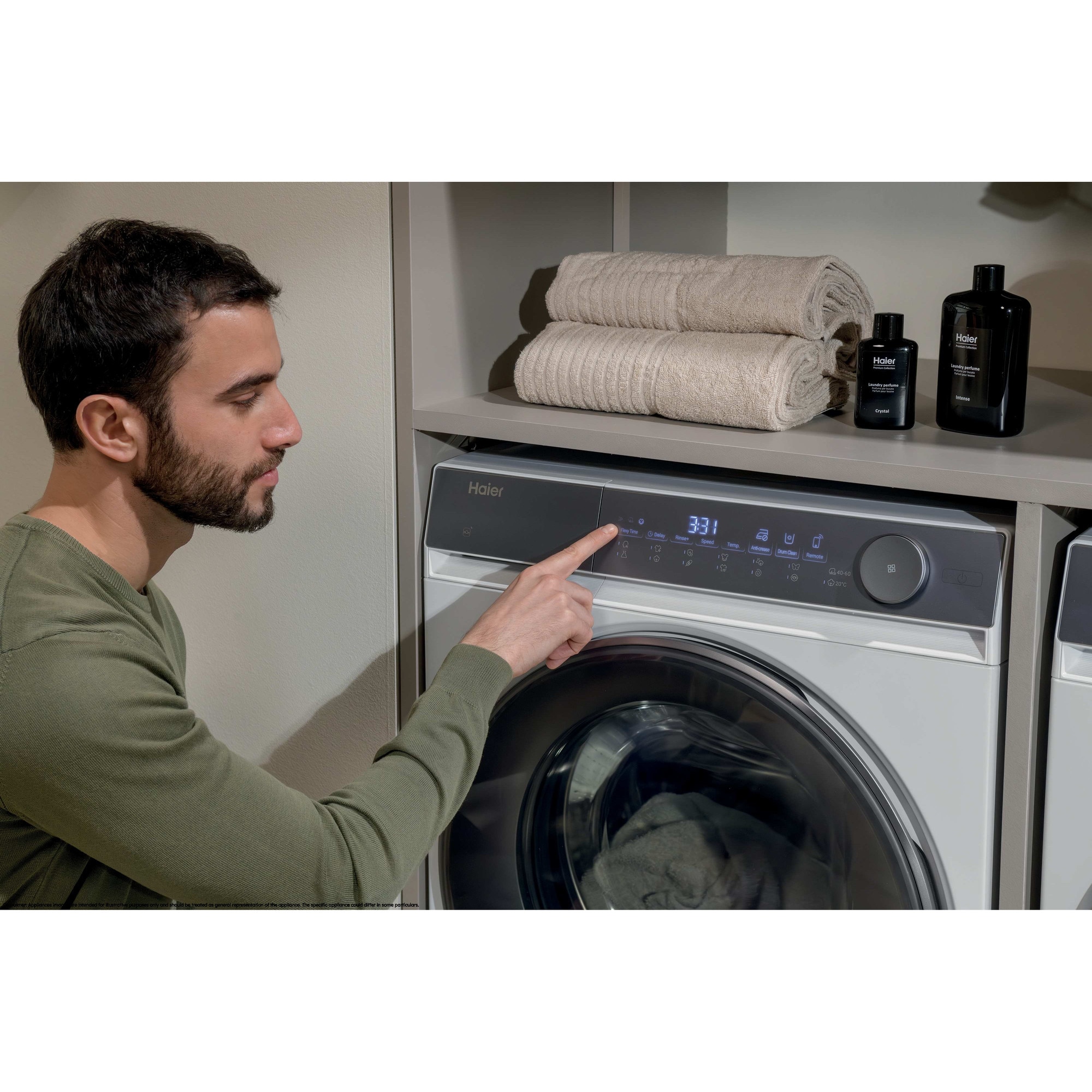 Masina de spalat rufe Haier HW80-B14367U1-S, 8 kg, 1400 rpm, clasa A-45%, motor Direct Motion, Flexy Time, WiFi/ hOn app, ABT, Refresh, alba