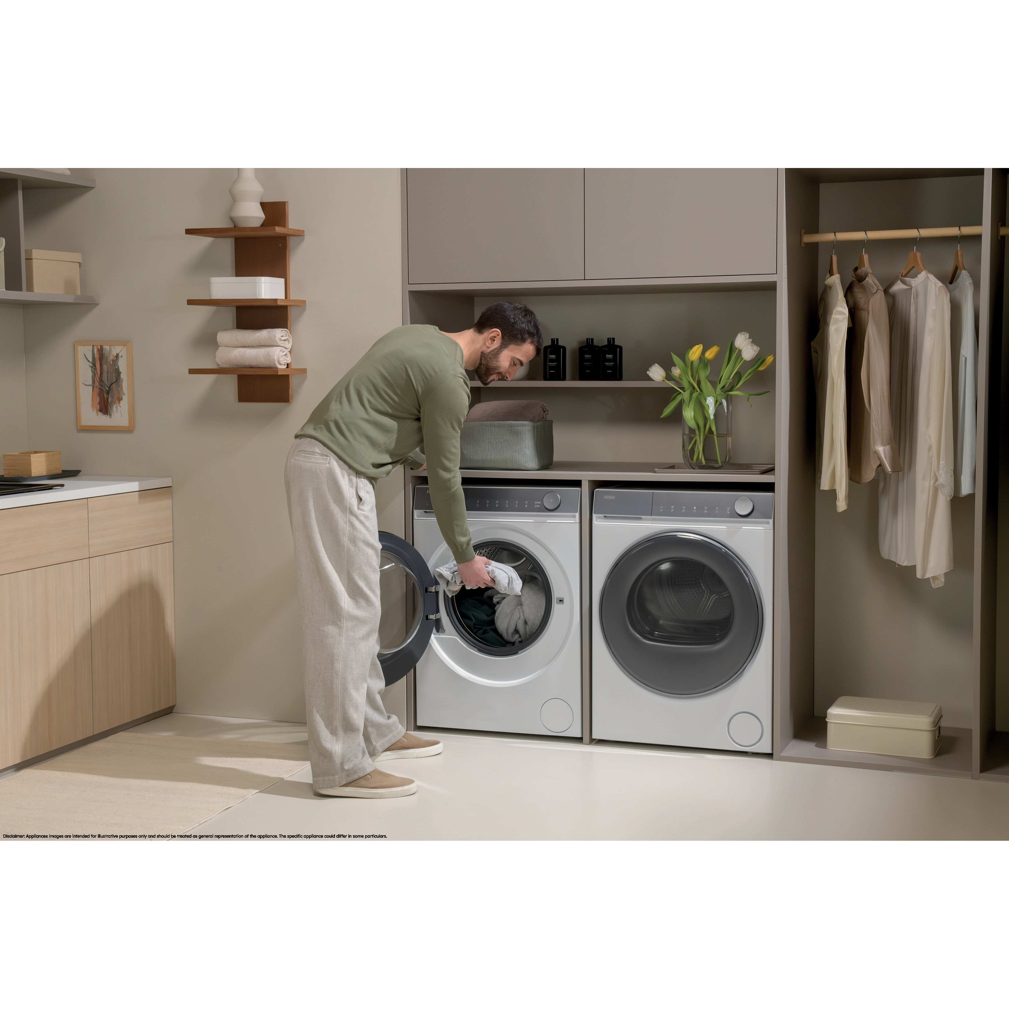 Masina de spalat rufe Haier HW80-B14367U1-S, 8 kg, 1400 rpm, clasa A-45%, motor Direct Motion, Flexy Time, WiFi/ hOn app, ABT, Refresh, alba