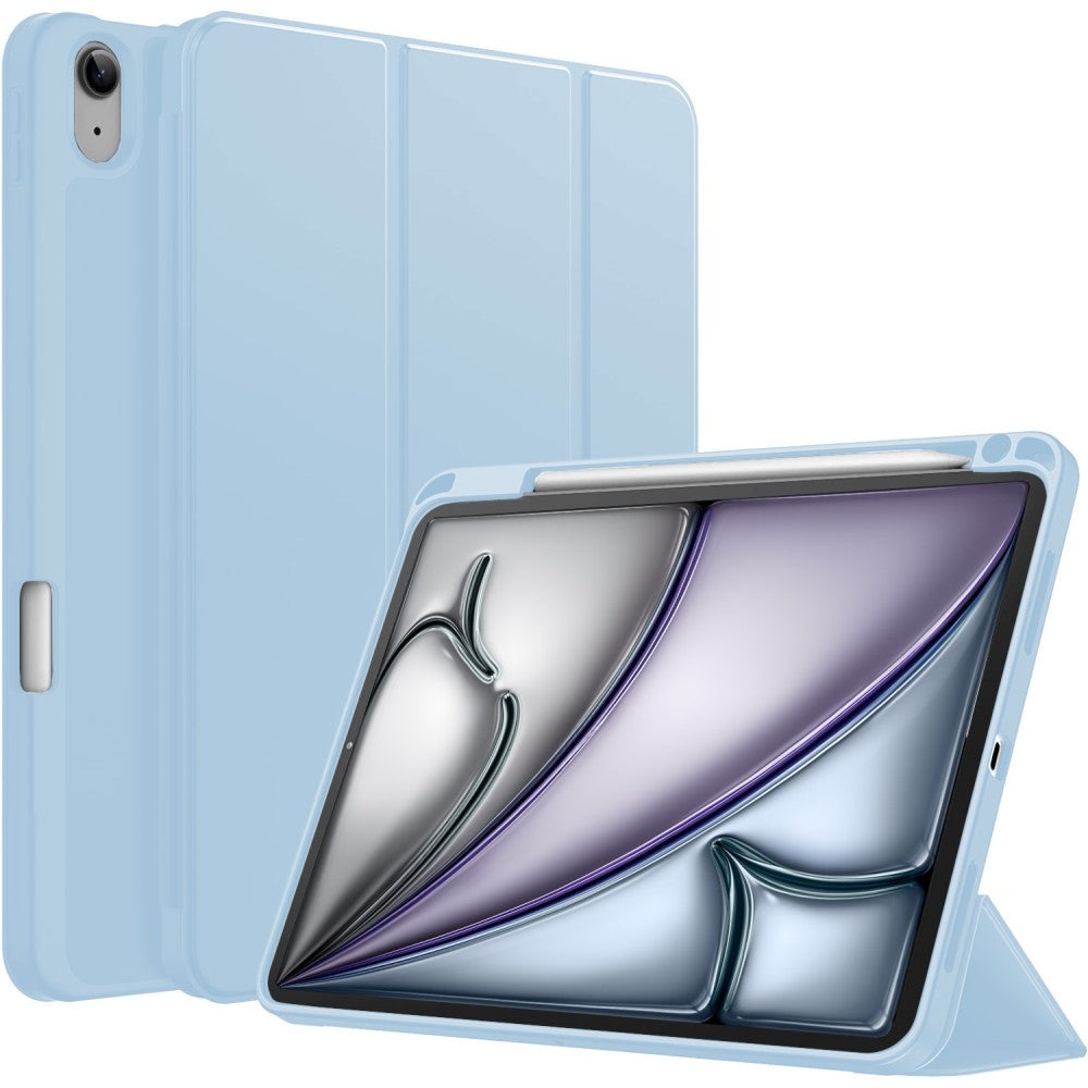 Husa Inteligenta compatibila cu iPad Air 11 2026/2025/2024/Air 5/4 10.9", MagneticX, CASEY STUDIOS™, Unghiuri Ajustabile, Suport Stylus Pen, Carcasa Flexibila, Functie Auto Sleep/Wake &Touch ID, Subtire si Usoara, Albatru