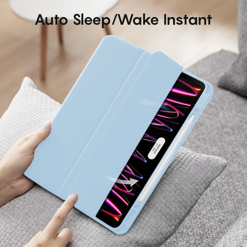 Husa Inteligenta compatibila cu iPad Air 11 2026/2025/2024/Air 5/4 10.9", MagneticX, CASEY STUDIOS™, Unghiuri Ajustabile, Suport Stylus Pen, Carcasa Flexibila, Functie Auto Sleep/Wake &Touch ID, Subtire si Usoara, Albatru